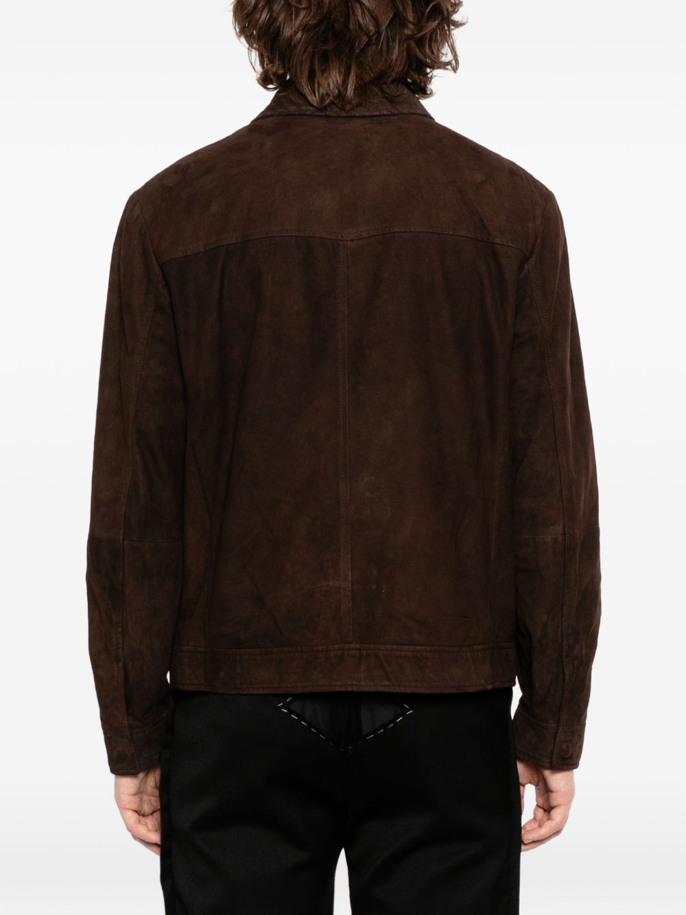 zip suede jacket