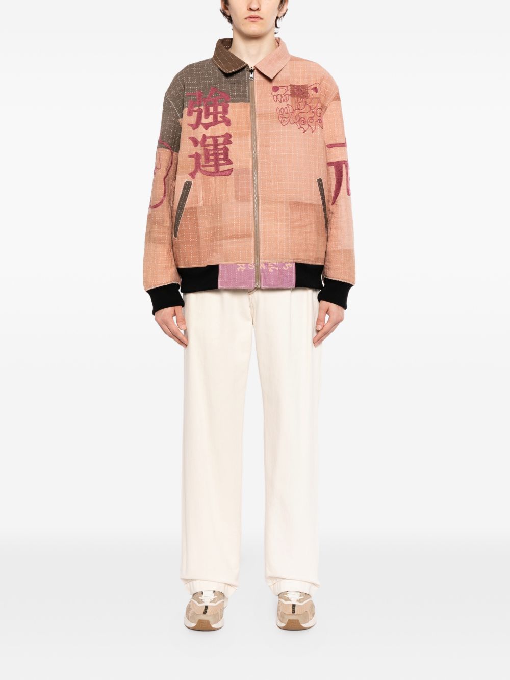 graphic-print reversible jacket