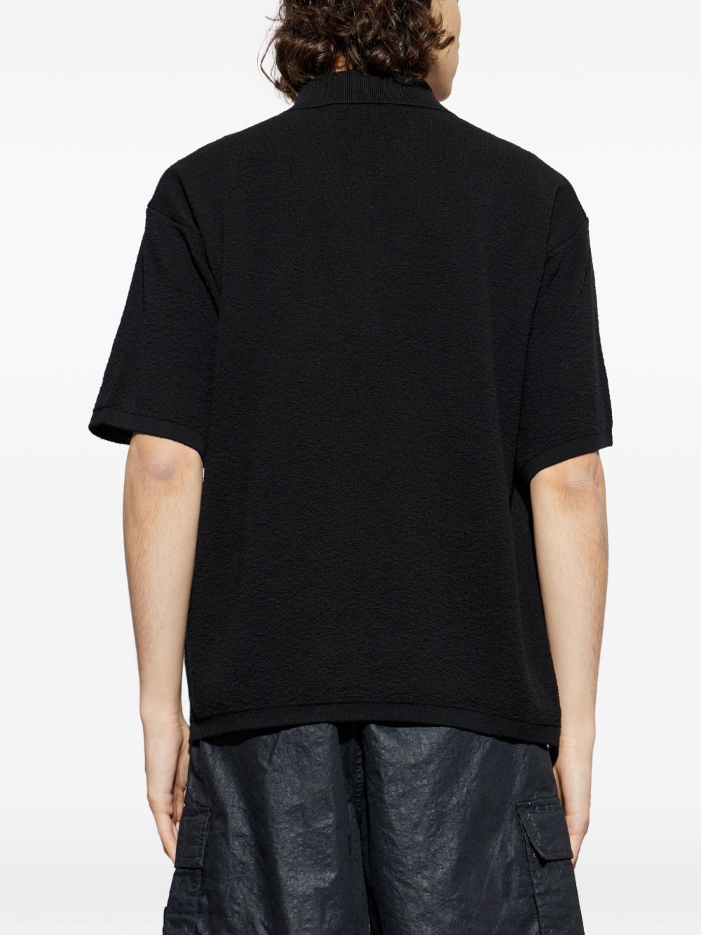 zip-up polo shirt