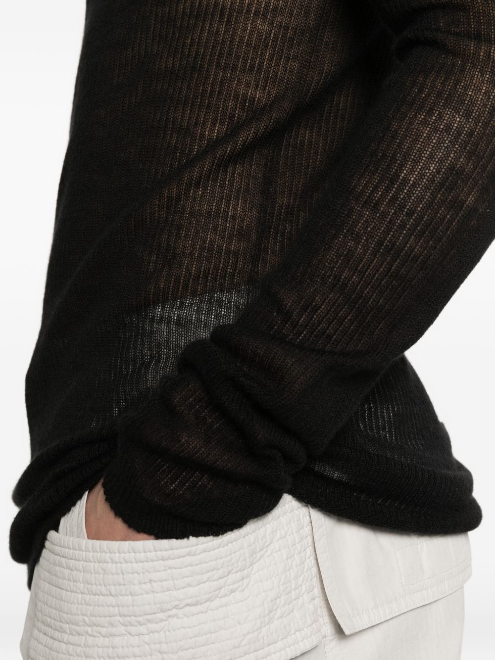 ribbed crew-neck sweater