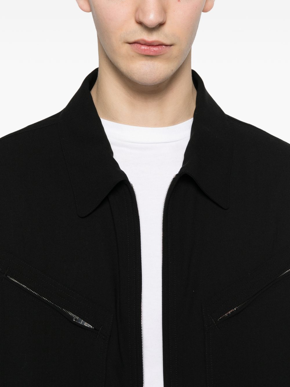 zip-up shirt jacket