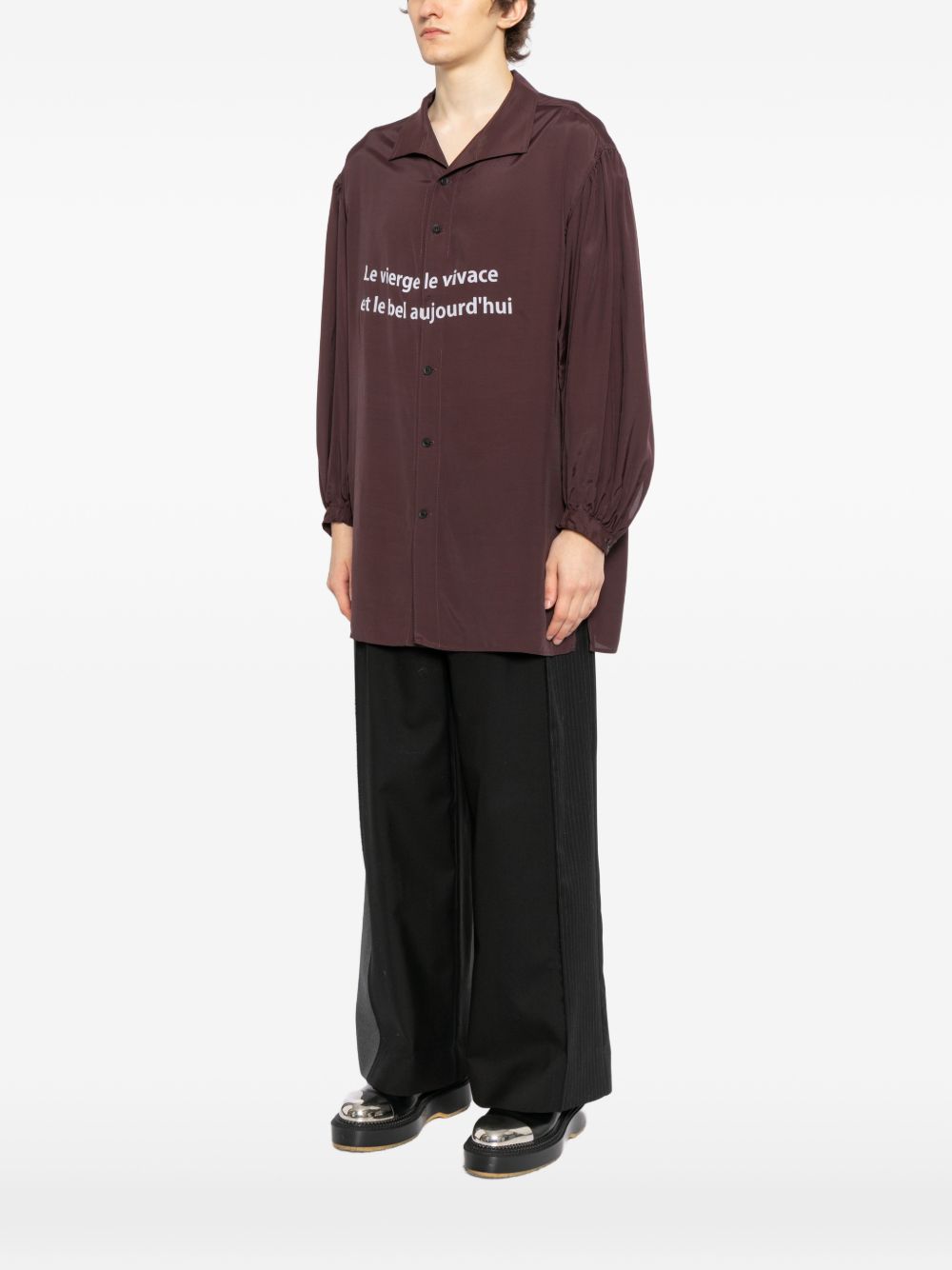 slogan-print shirt