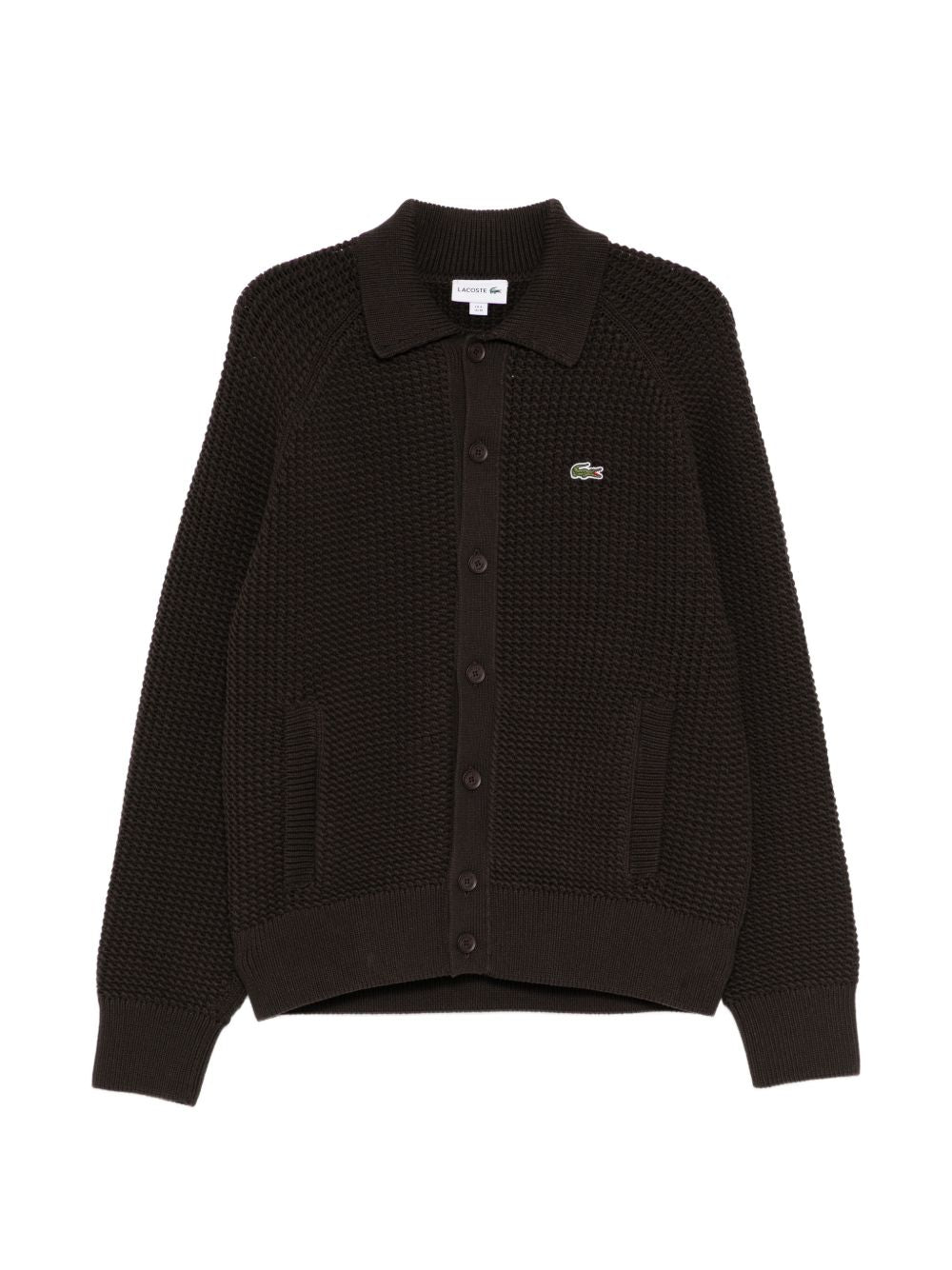 logo-patched long-sleeve cardigan