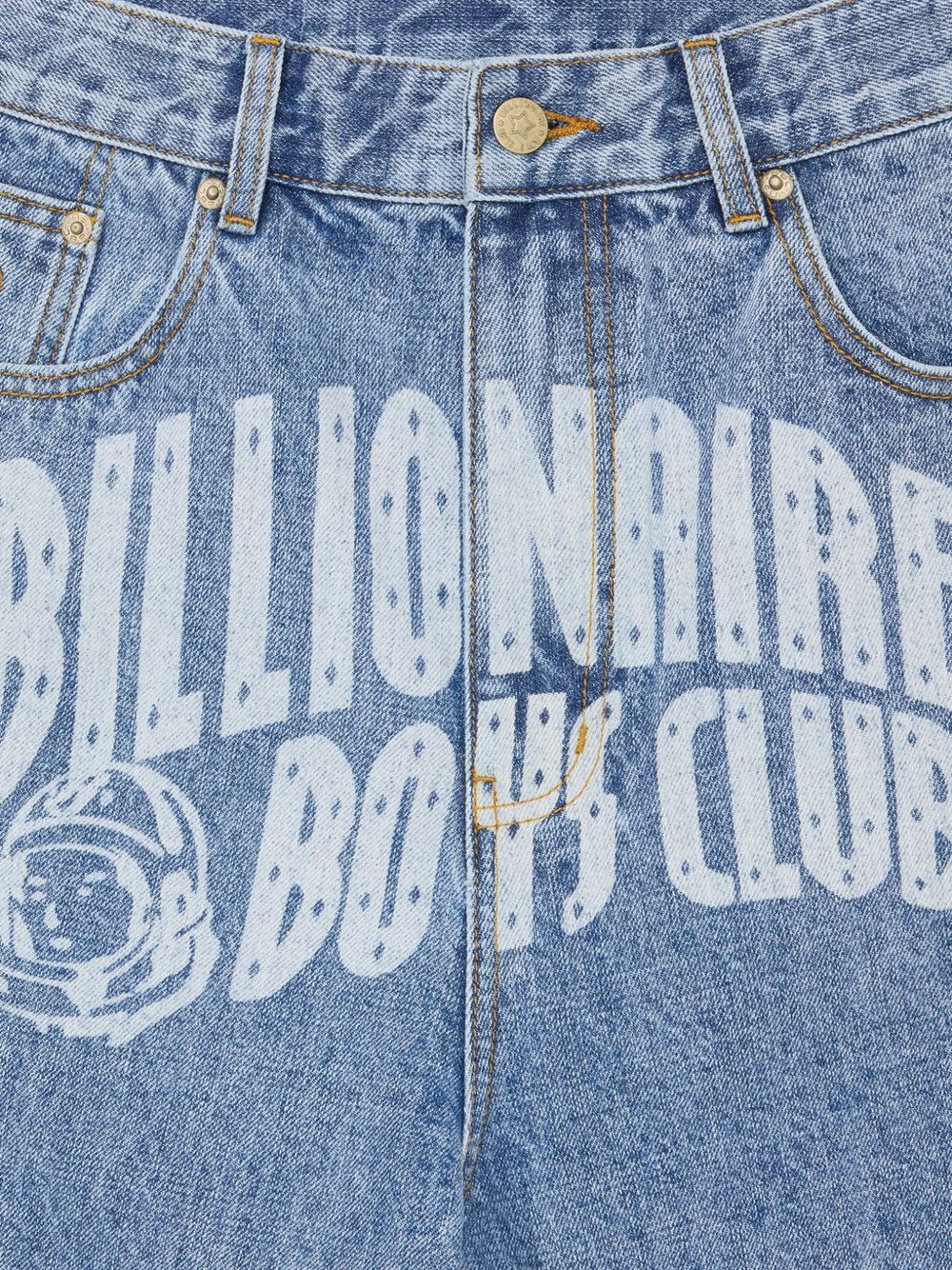 embroidered logo denim shorts