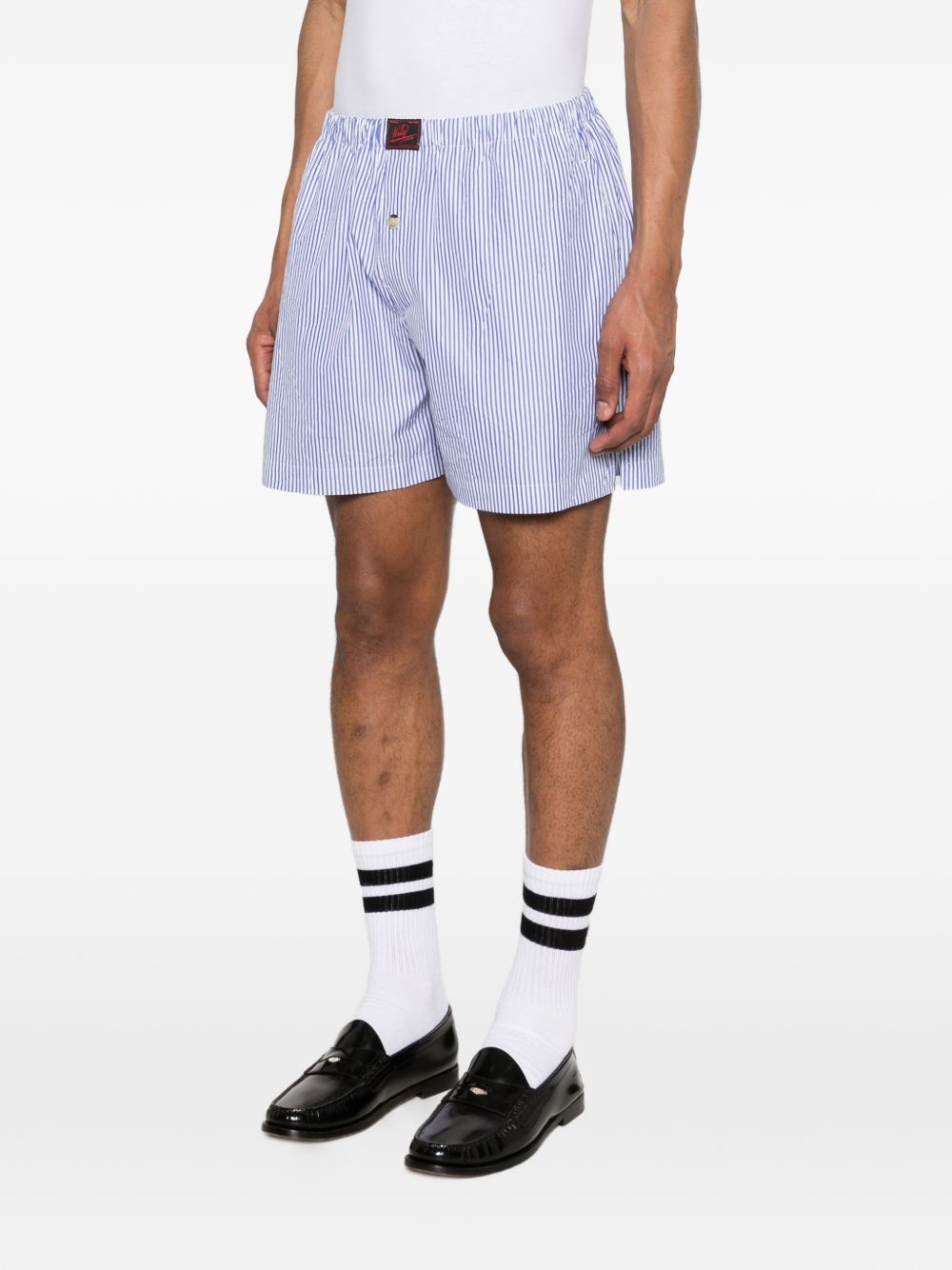striped-pattern shorts