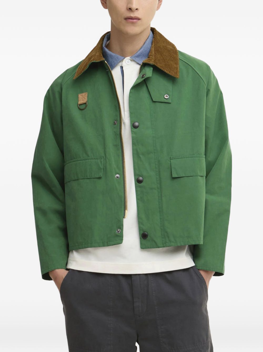 Spey corduroy-collar pocket jacket