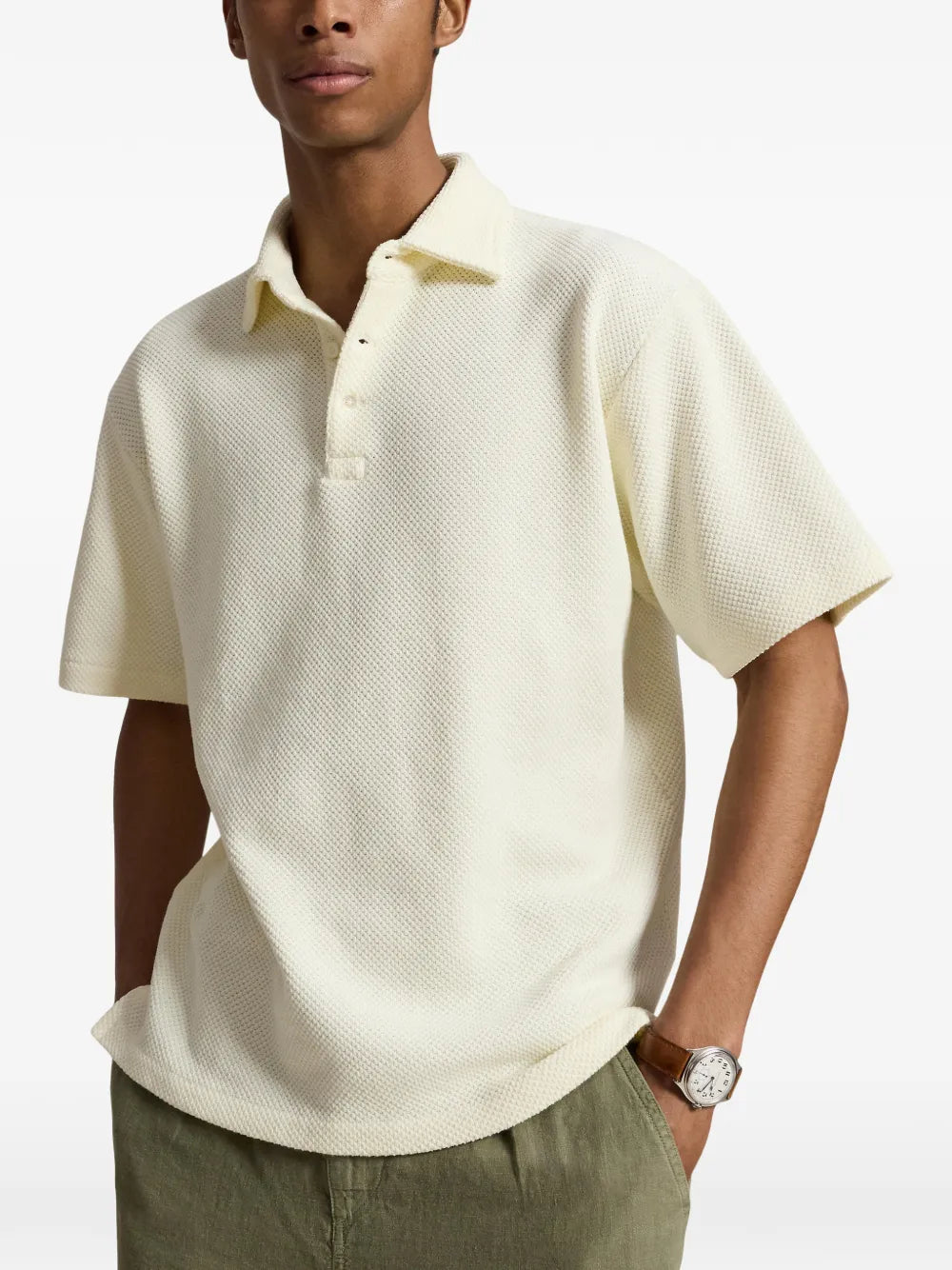 textured polo shirt