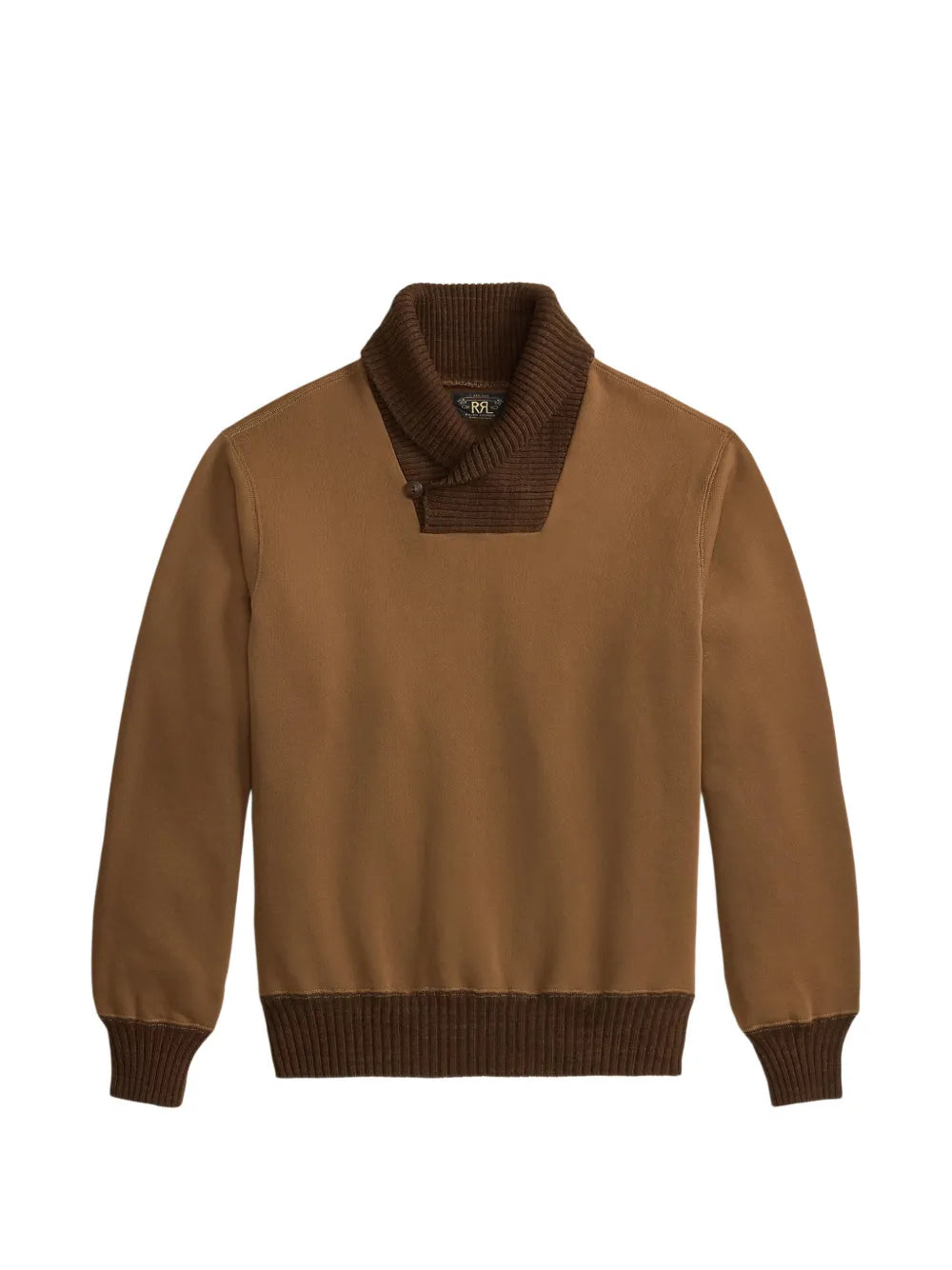 button ribbed-collar sweatshirt