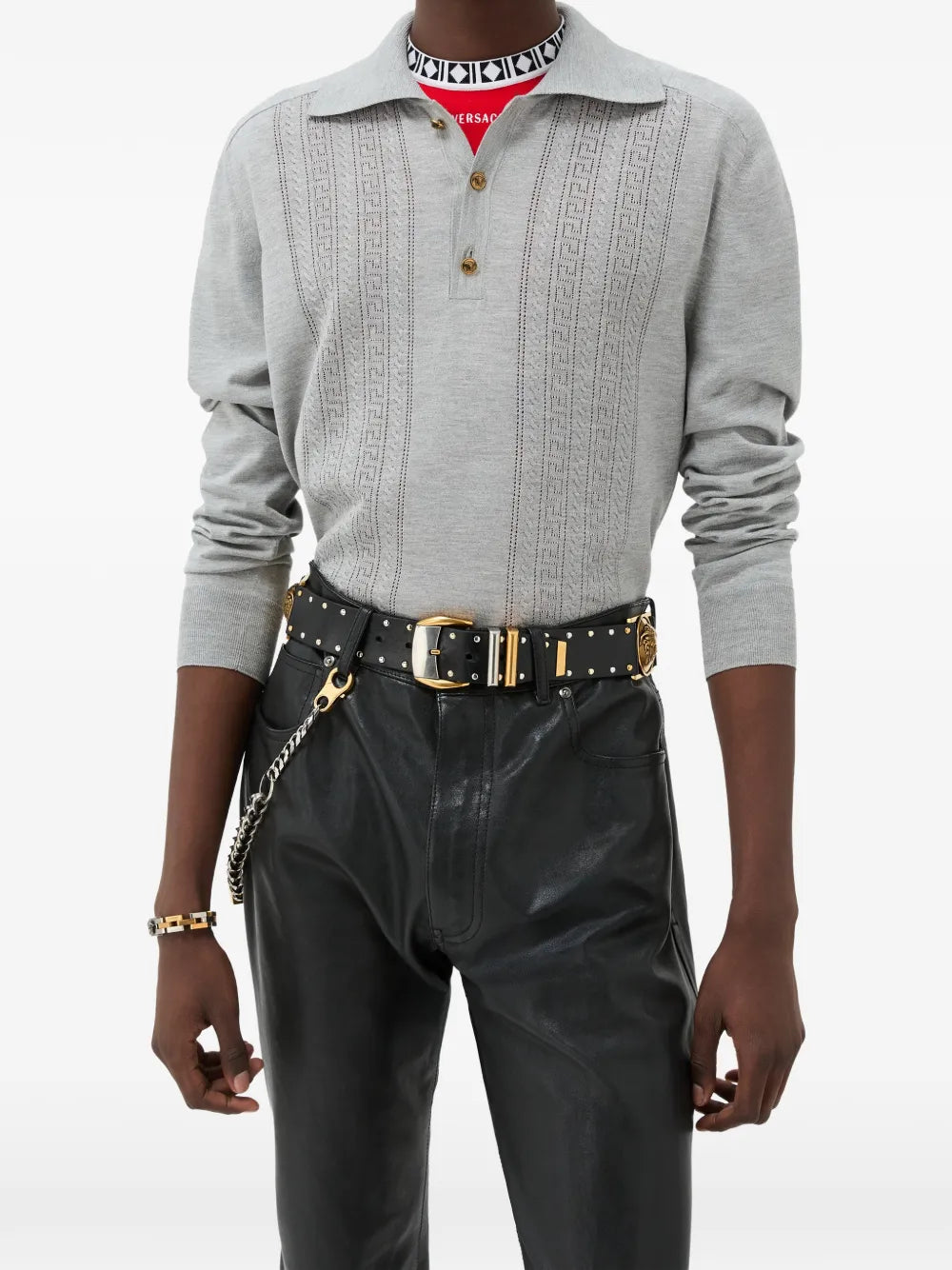 silk-cotton knit polo