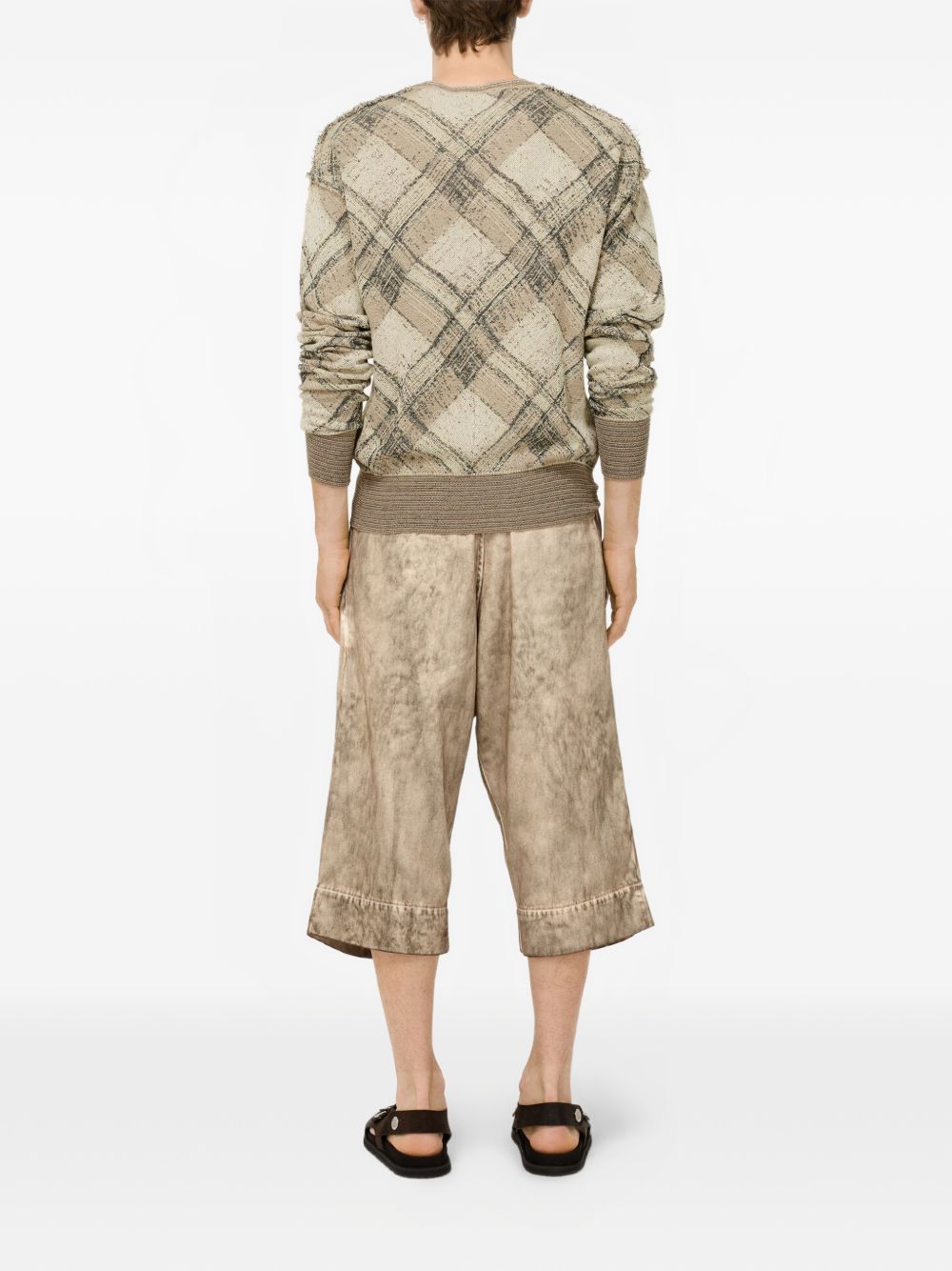 Inferno washed asymmetric shorts