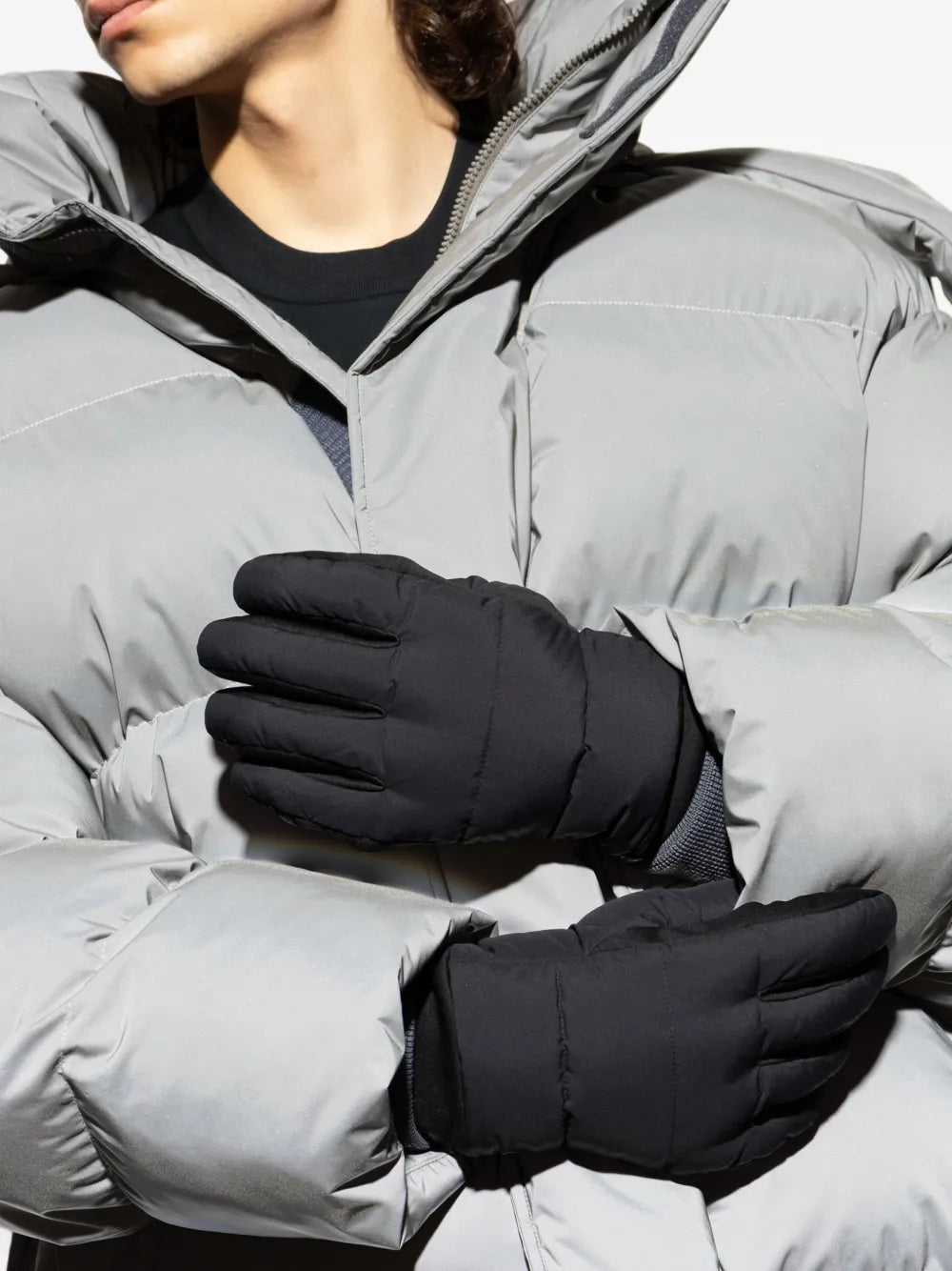padded logo-trim gloves
