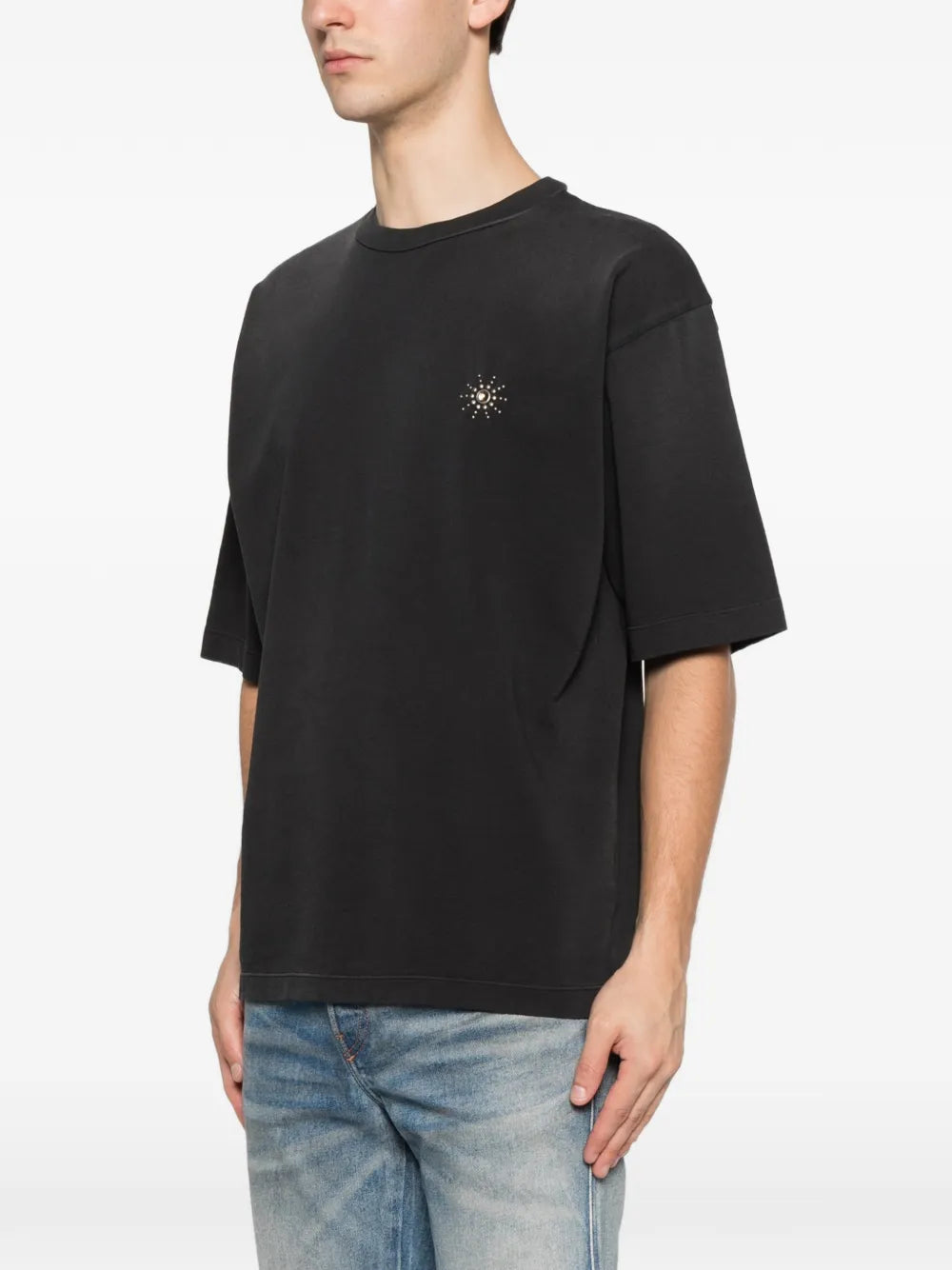 stud-embellished logo-print T-shirt