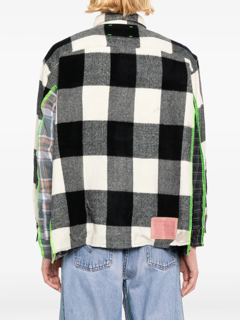 patch-embellished checked shirt