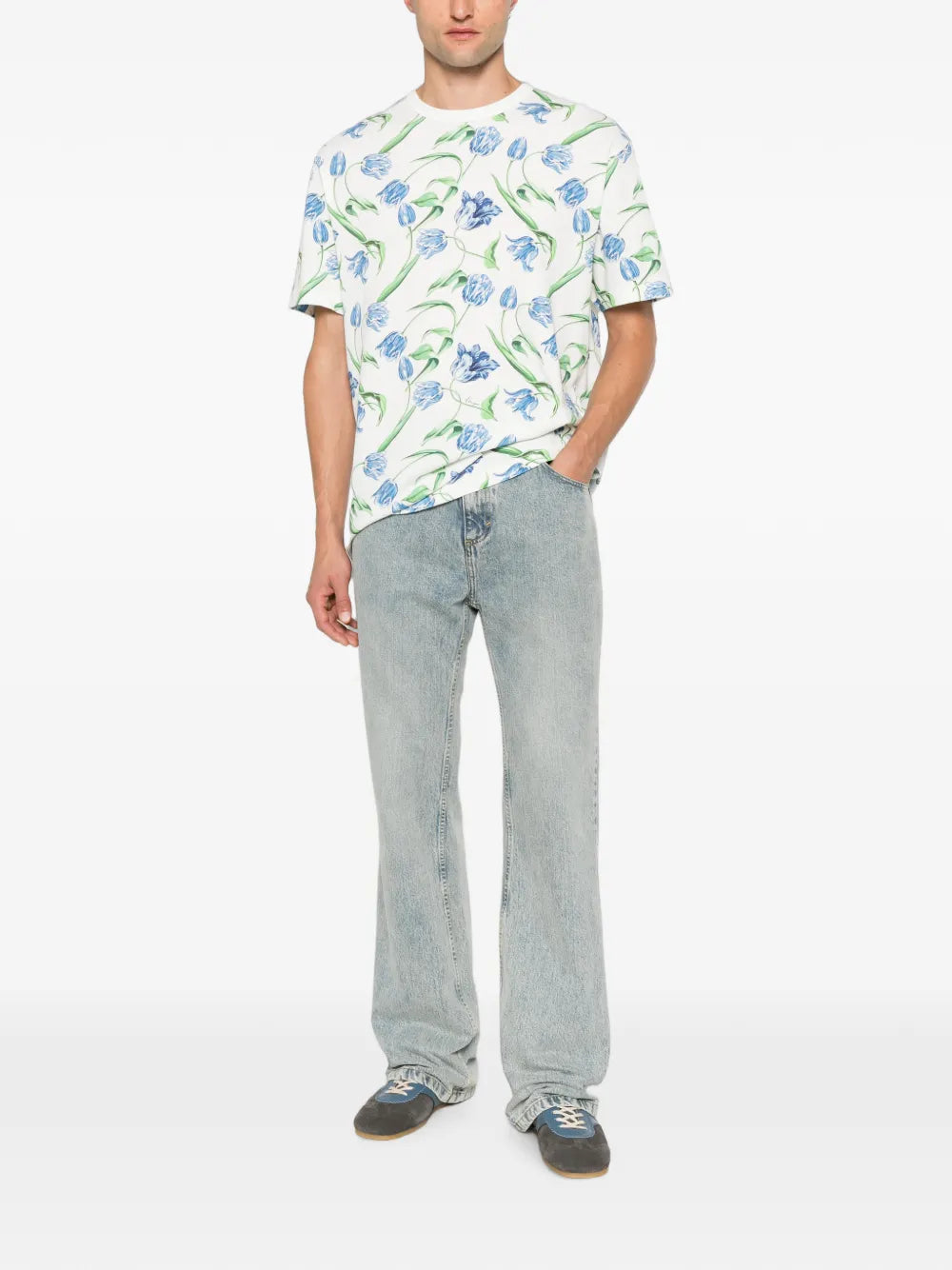 tulip-print T-shirt