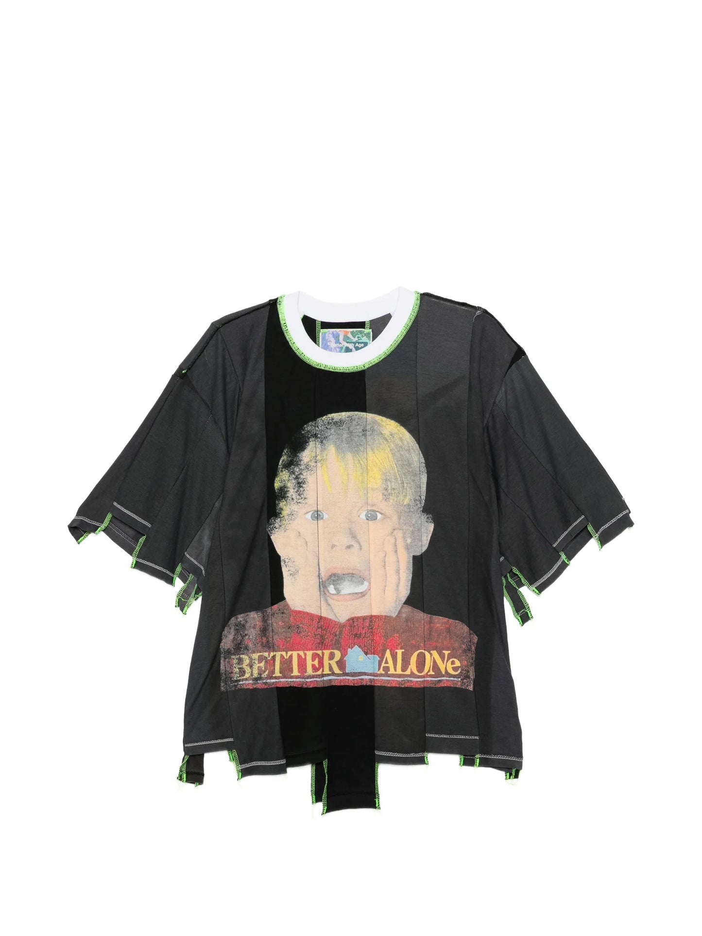 Graphic-Print Panelled T-Shirt
