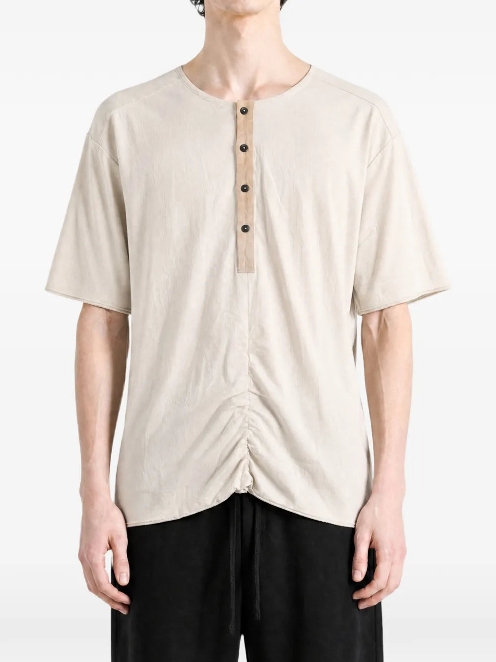 henly-neck T-shirt