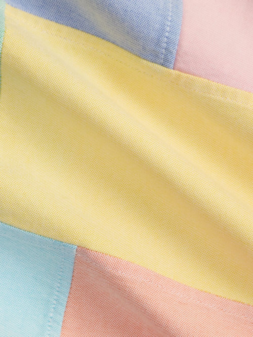 patchwork-design button-down shirt