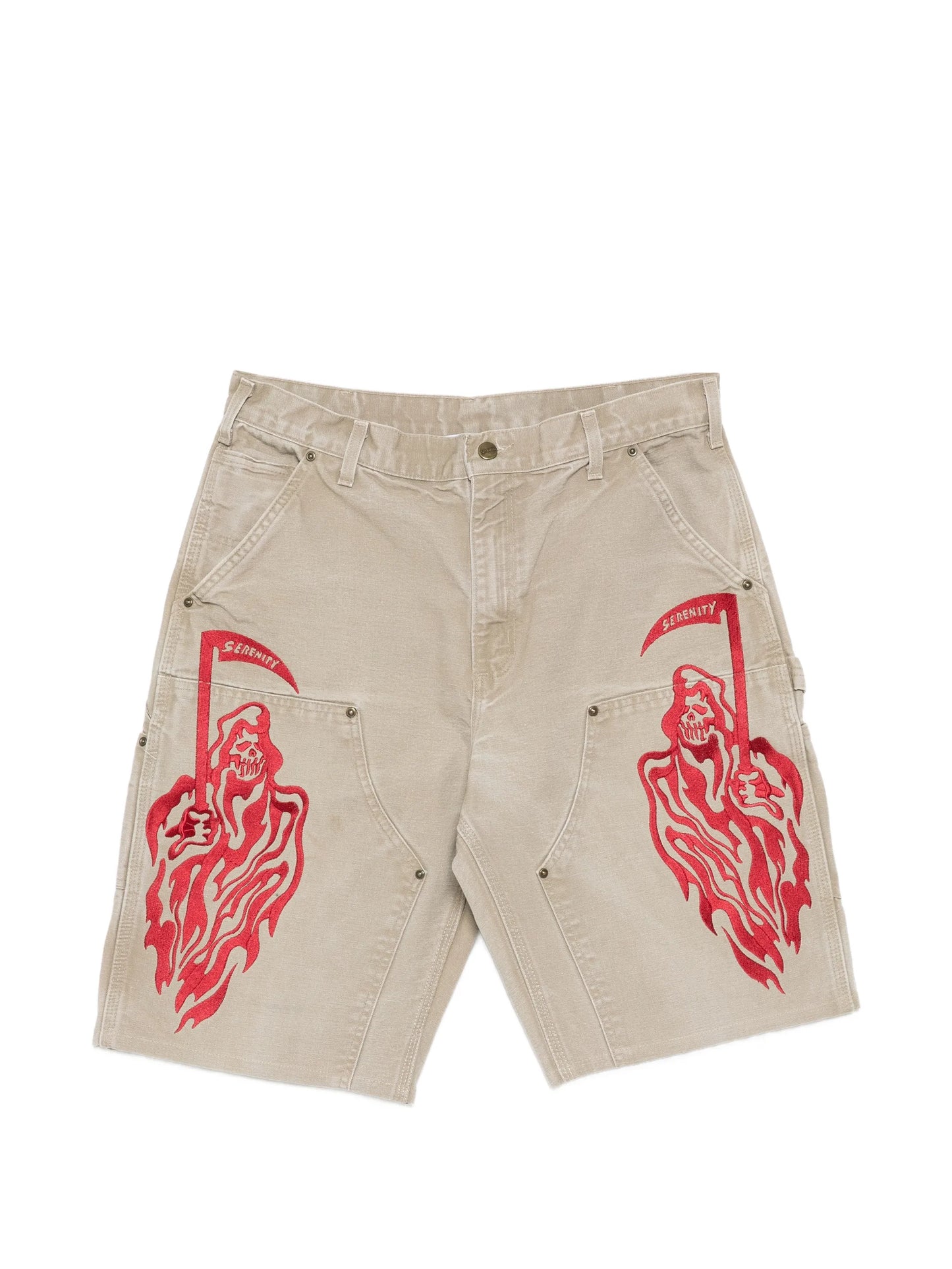 Graphic-Print Panelled Shorts