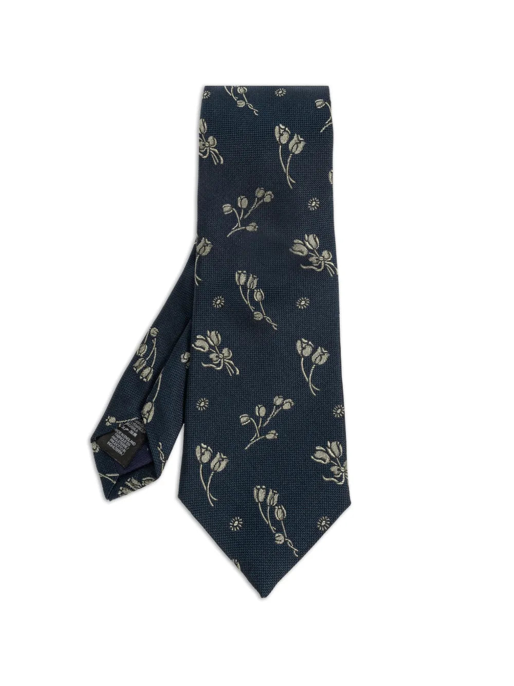 floral-print silk tie