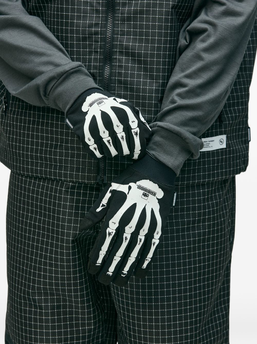 skeleton-print gloves