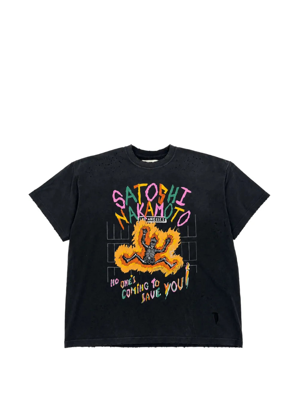 Graphic-Print Distressed T-Shirt
