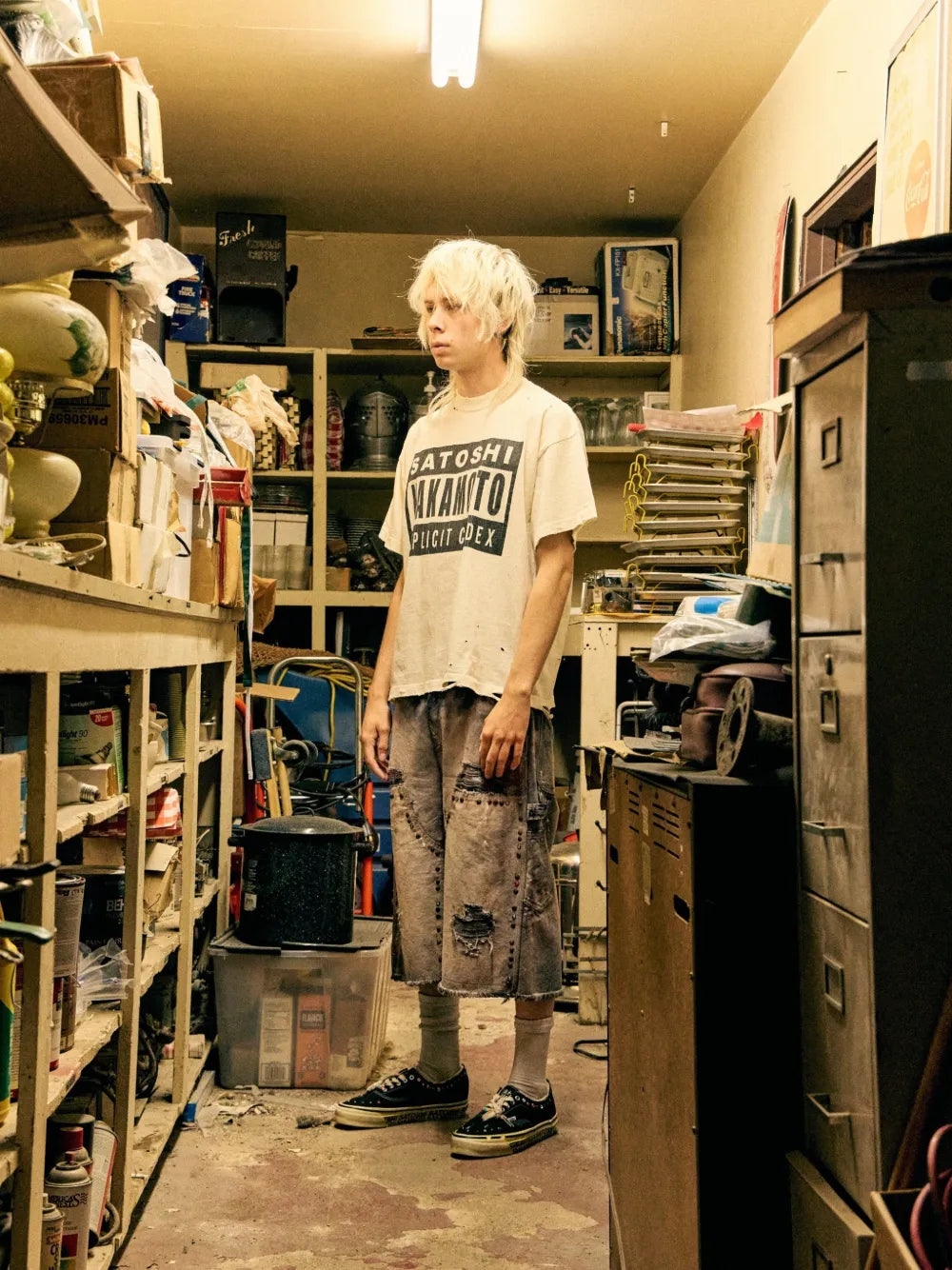 Logo-Print Distressed T-Shirt