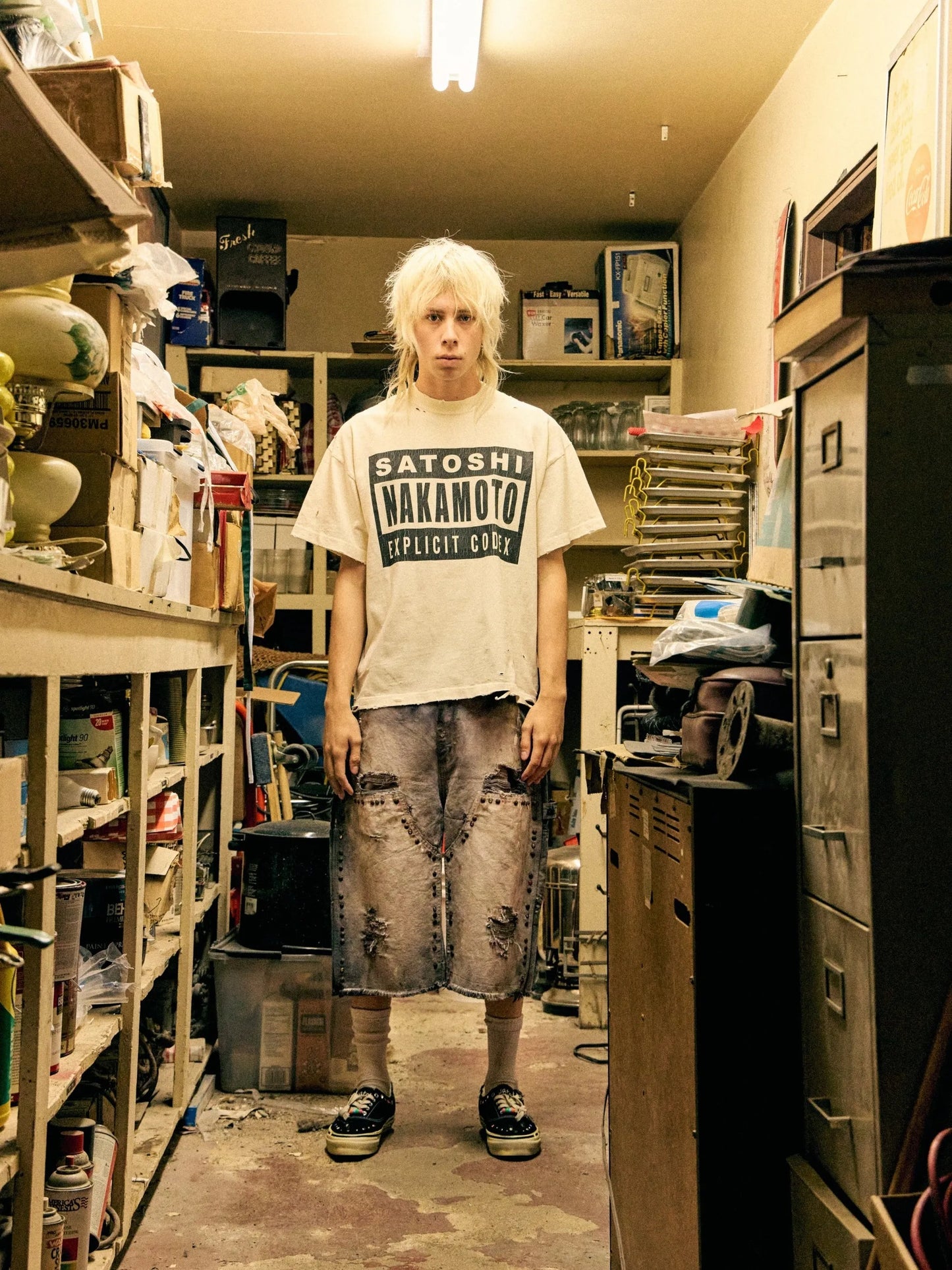 Logo-Print Distressed T-Shirt