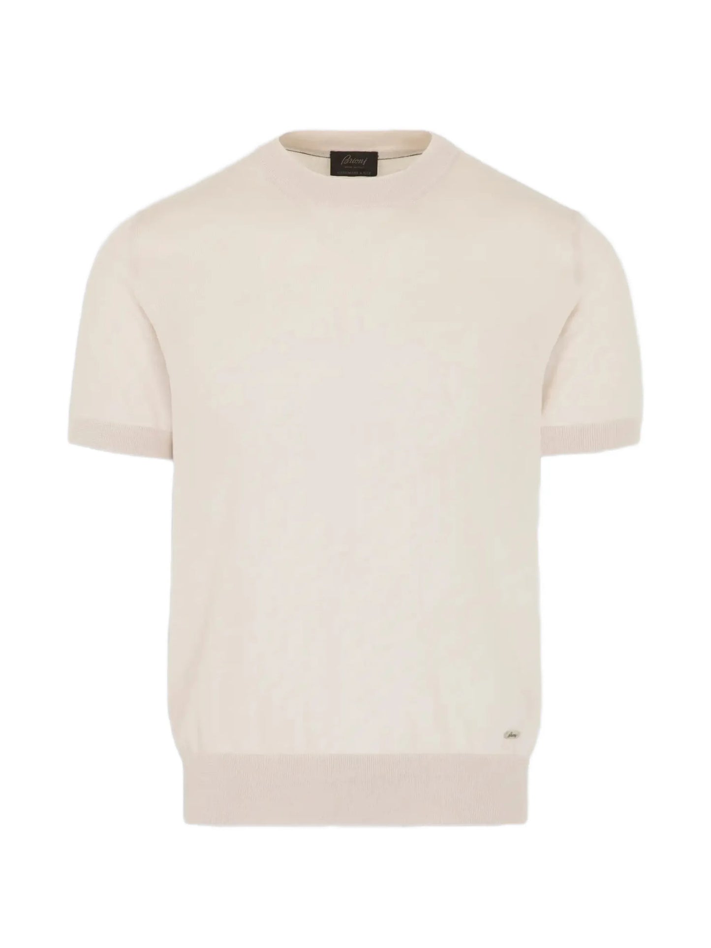 Fine-Knit Ribbed-Trim T-Shirt