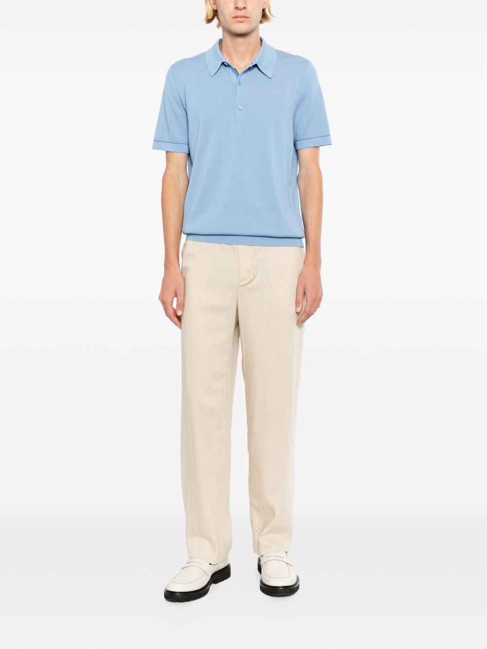 Sea Island piqué cotton polo shirt