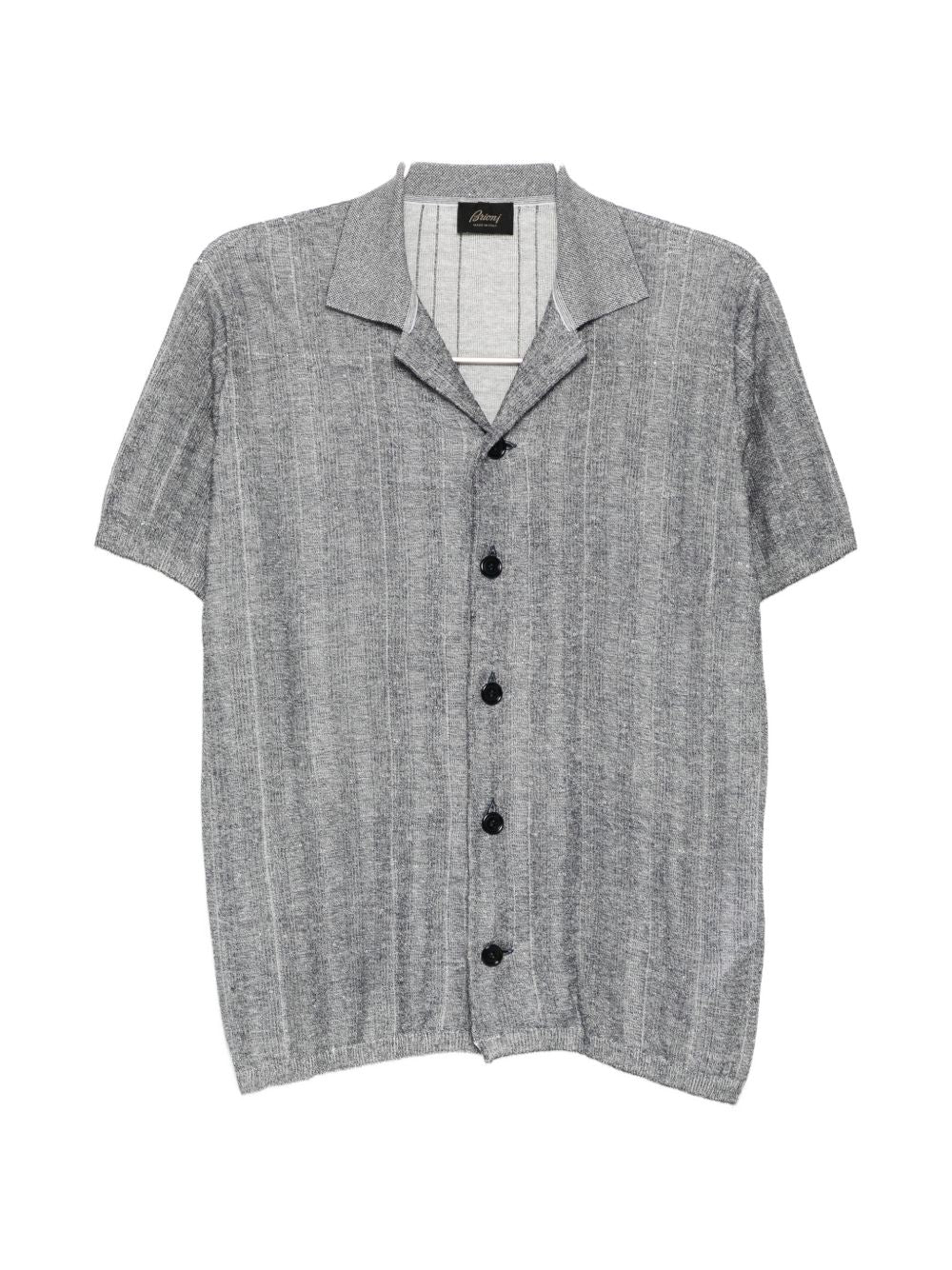 ribbed-knit contrast-trim polo shirt