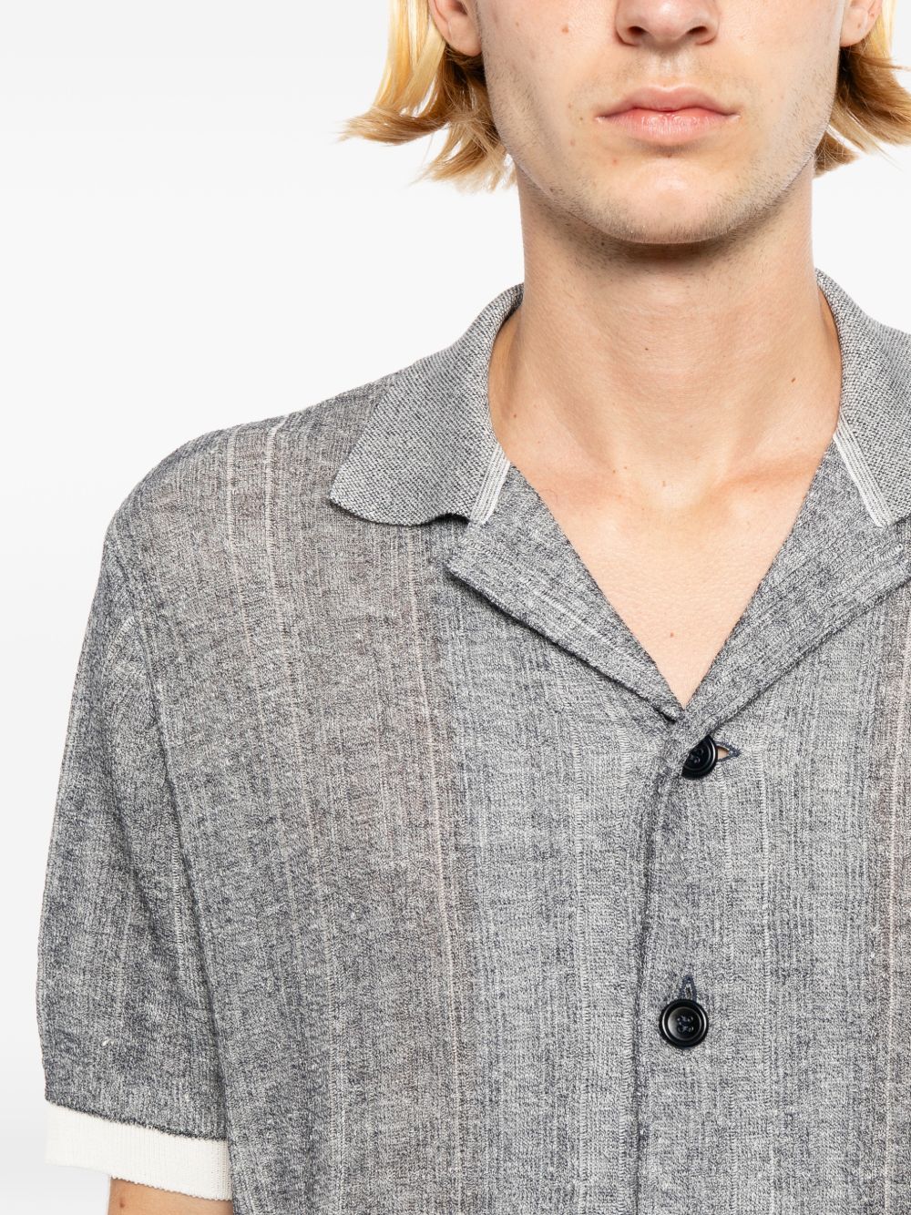 ribbed-knit contrast-trim polo shirt