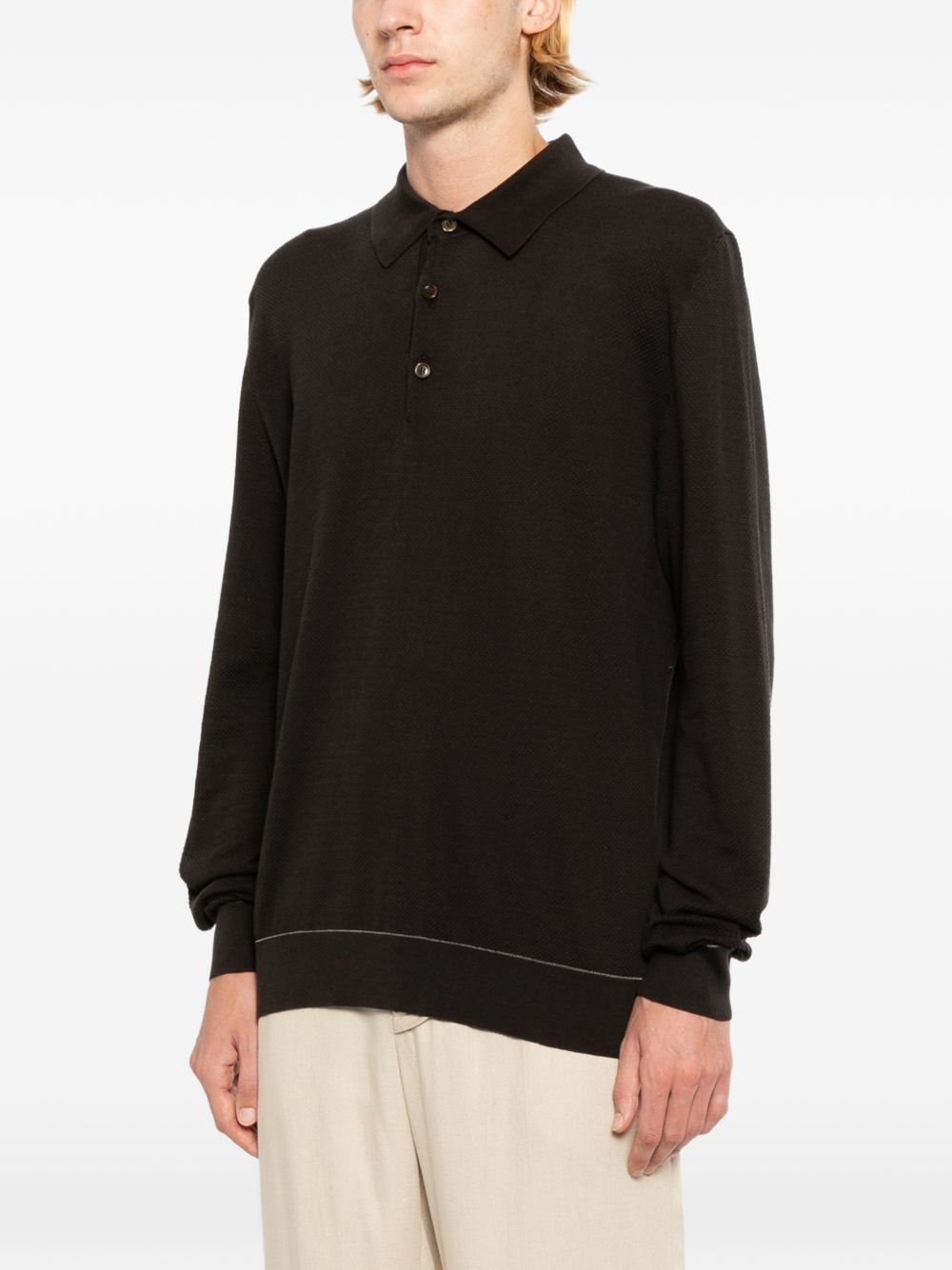 Sea Island piqué cotton polo shirt