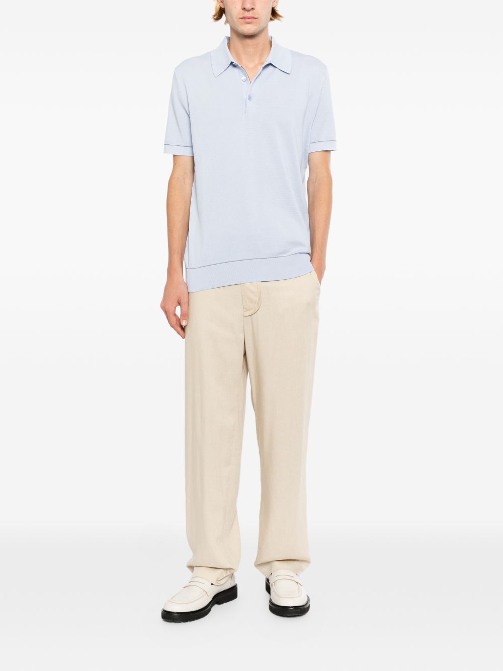 Sea Island piqué cotton polo shirt