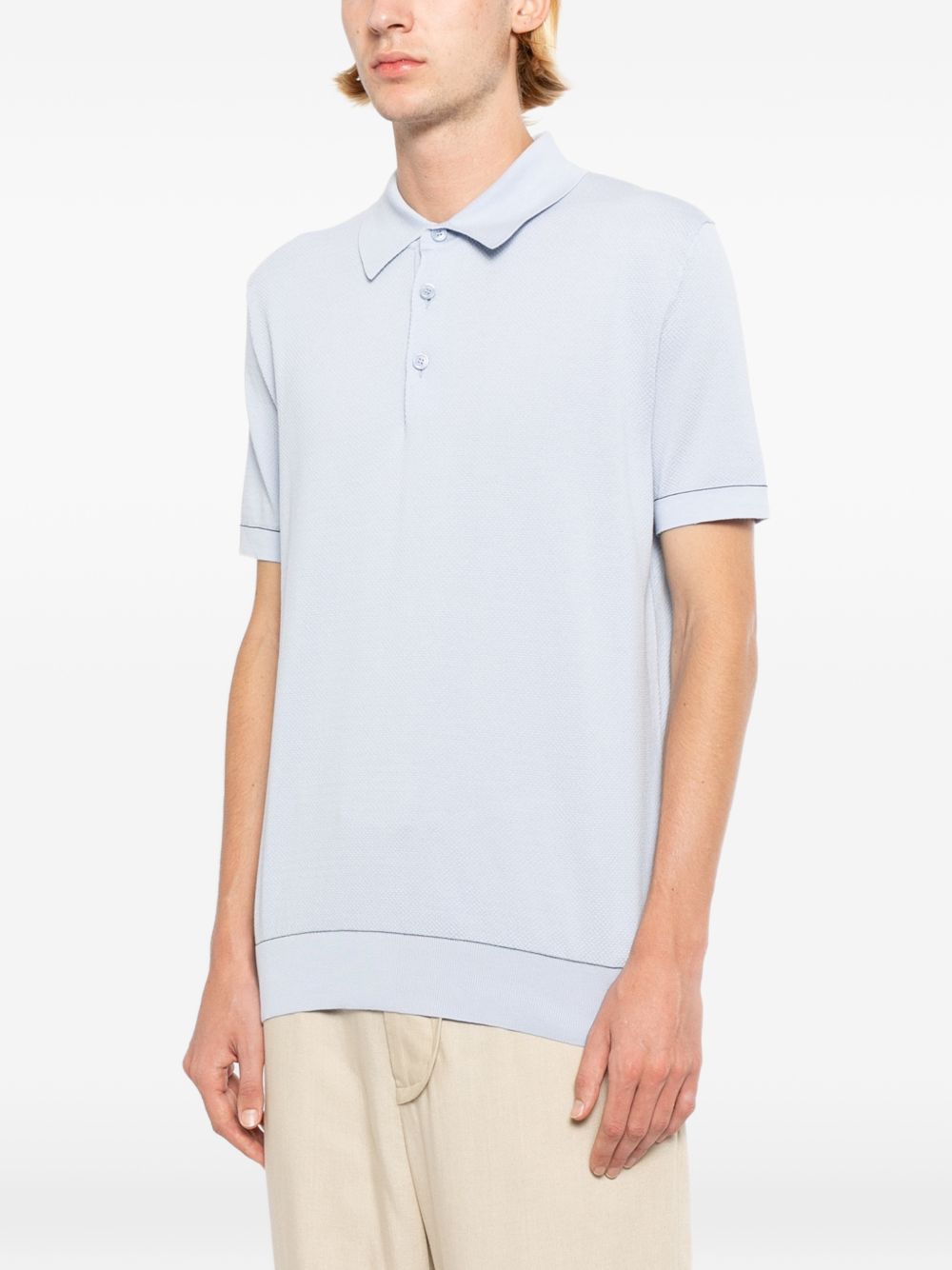 Sea Island piqué cotton polo shirt