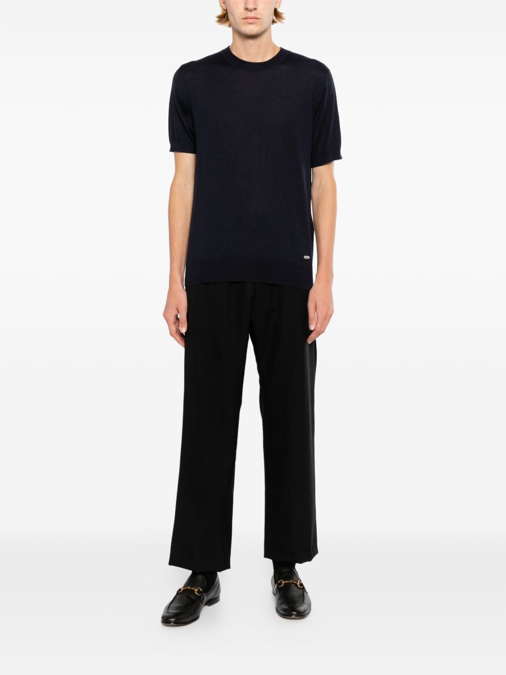 short-sleeve knitted T-shirt
