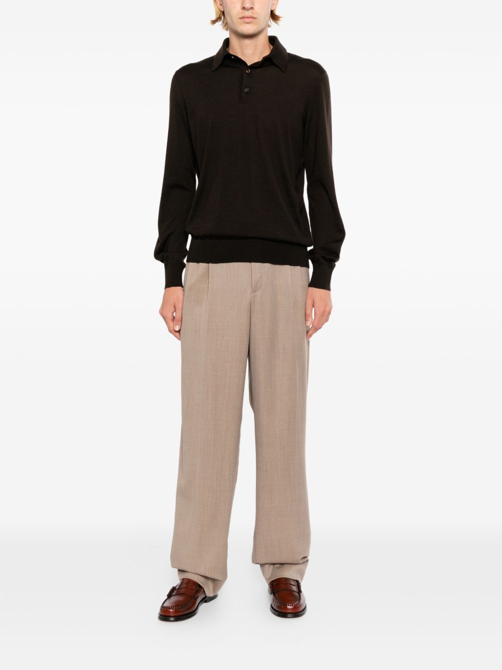long-sleeve polo shirt