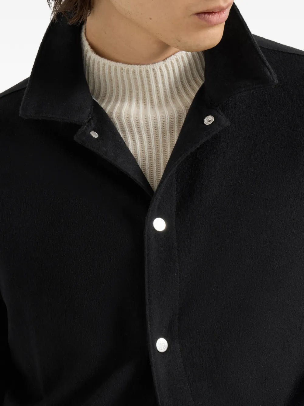 lightweight cashmere flannel outerwear jacket