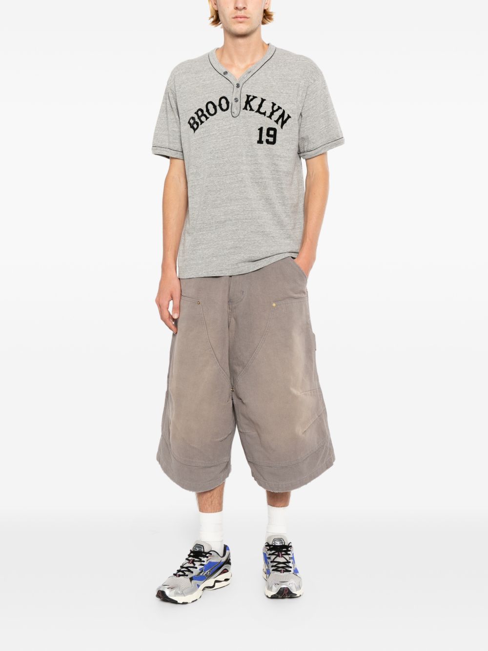 contrast-trim marl T-shirt