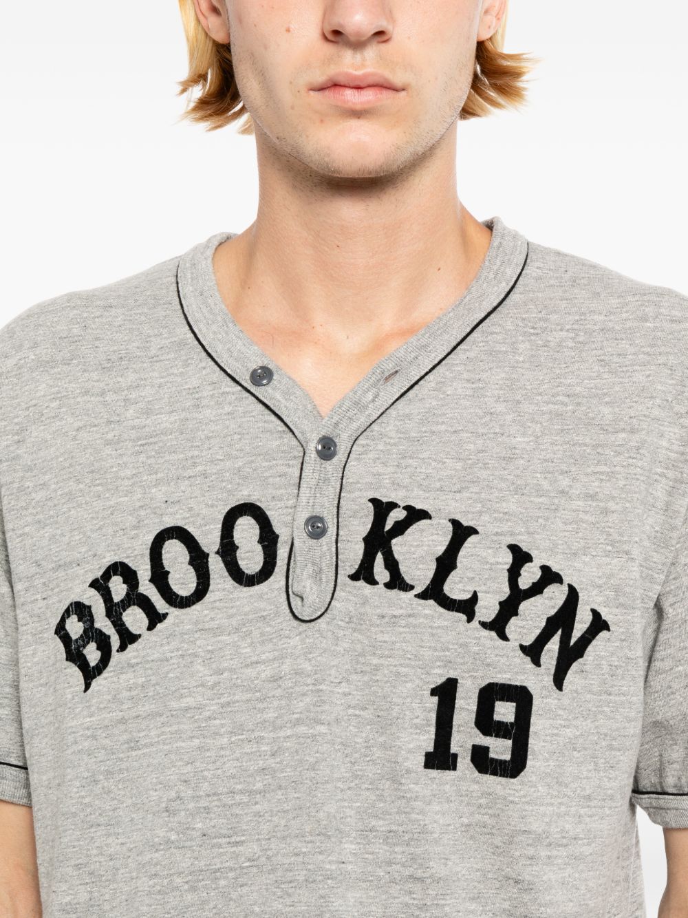 contrast-trim marl T-shirt