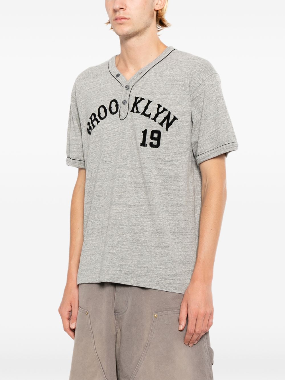 contrast-trim marl T-shirt