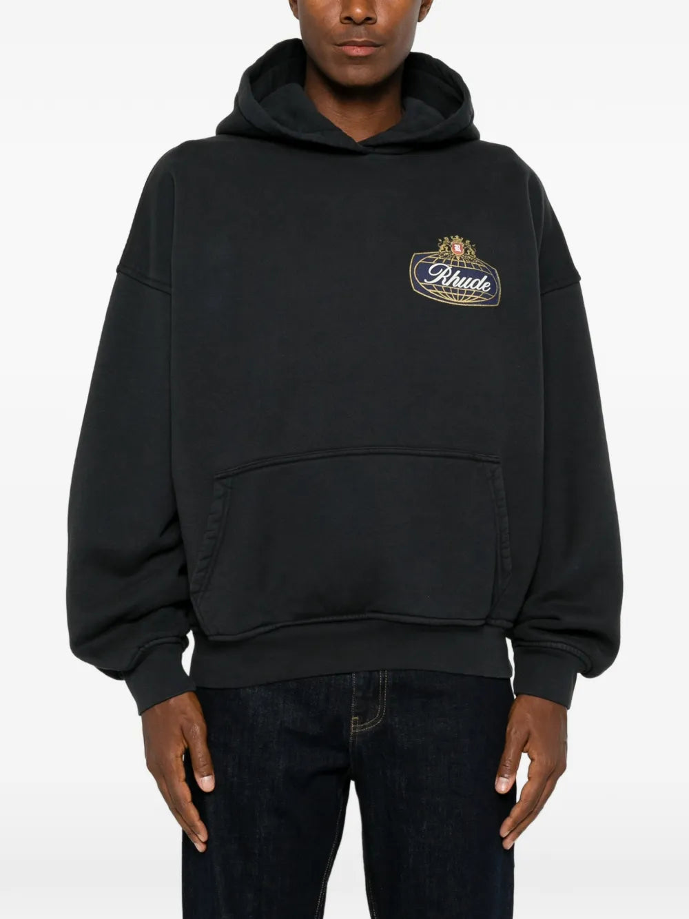 logo-print cotton hoodie