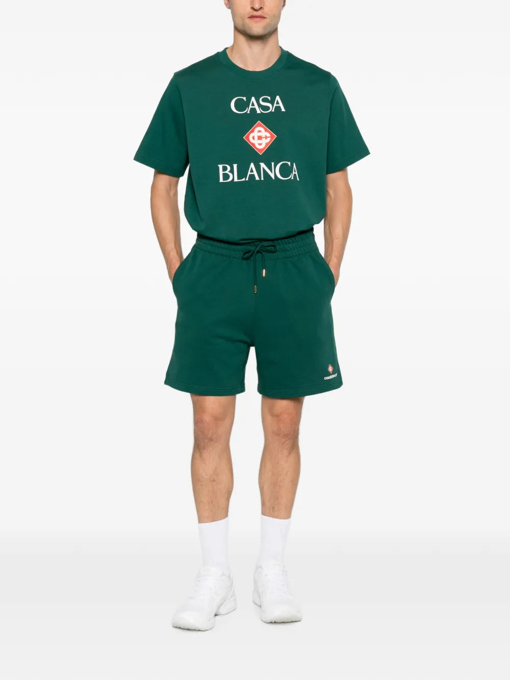 green Casablanca Diamond logo short sleeve T‑shirt