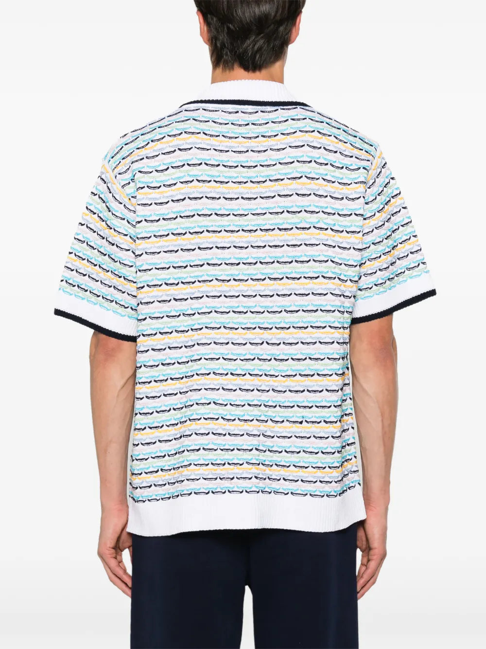 crochet tuck stitch short-sleeve shirt