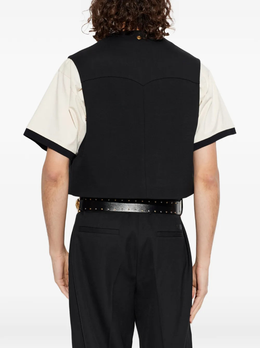 appliqué-detailed wool waistcoat