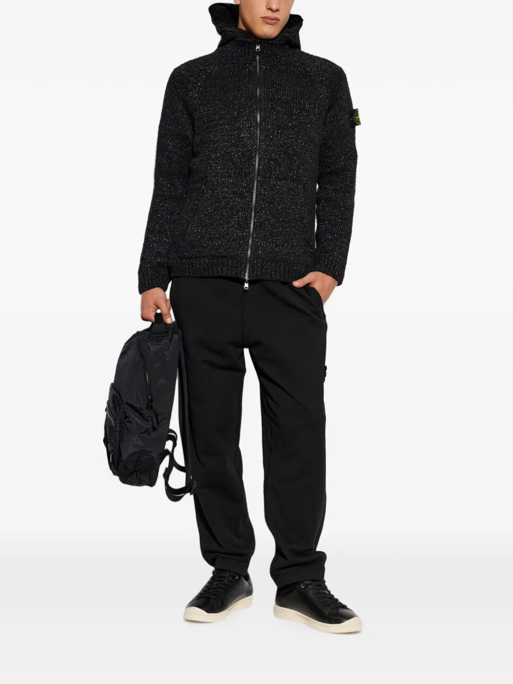 logo-patch hooded jacket 