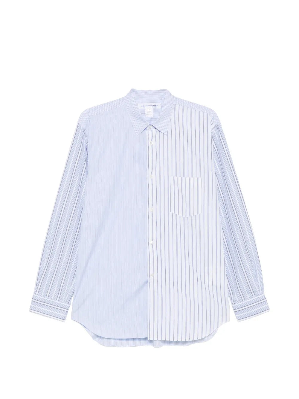 vertical-stripe panelled shirt