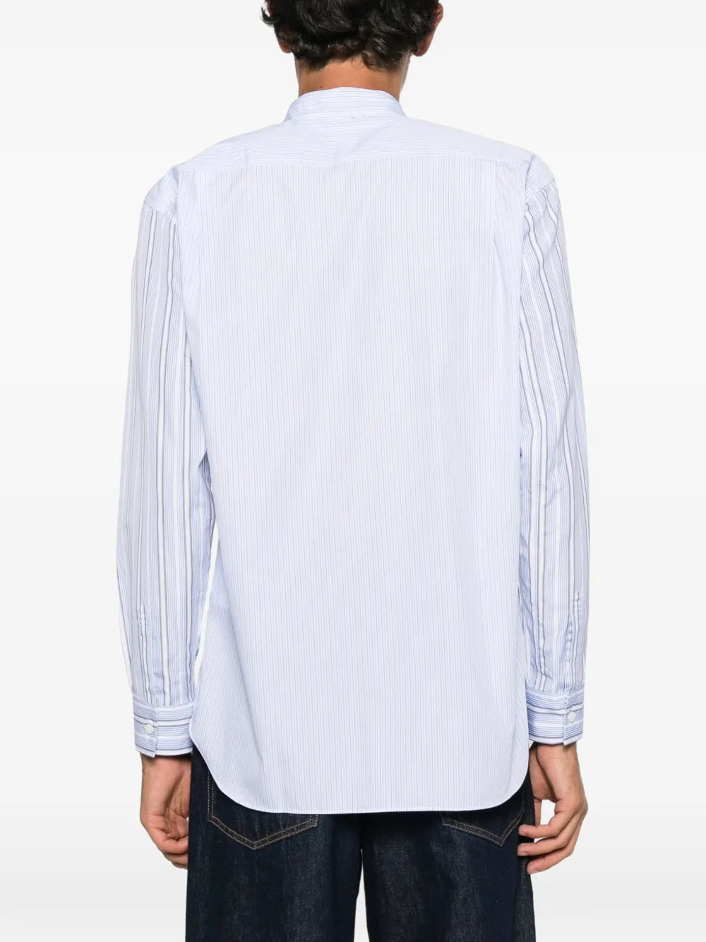 vertical-stripe panelled shirt