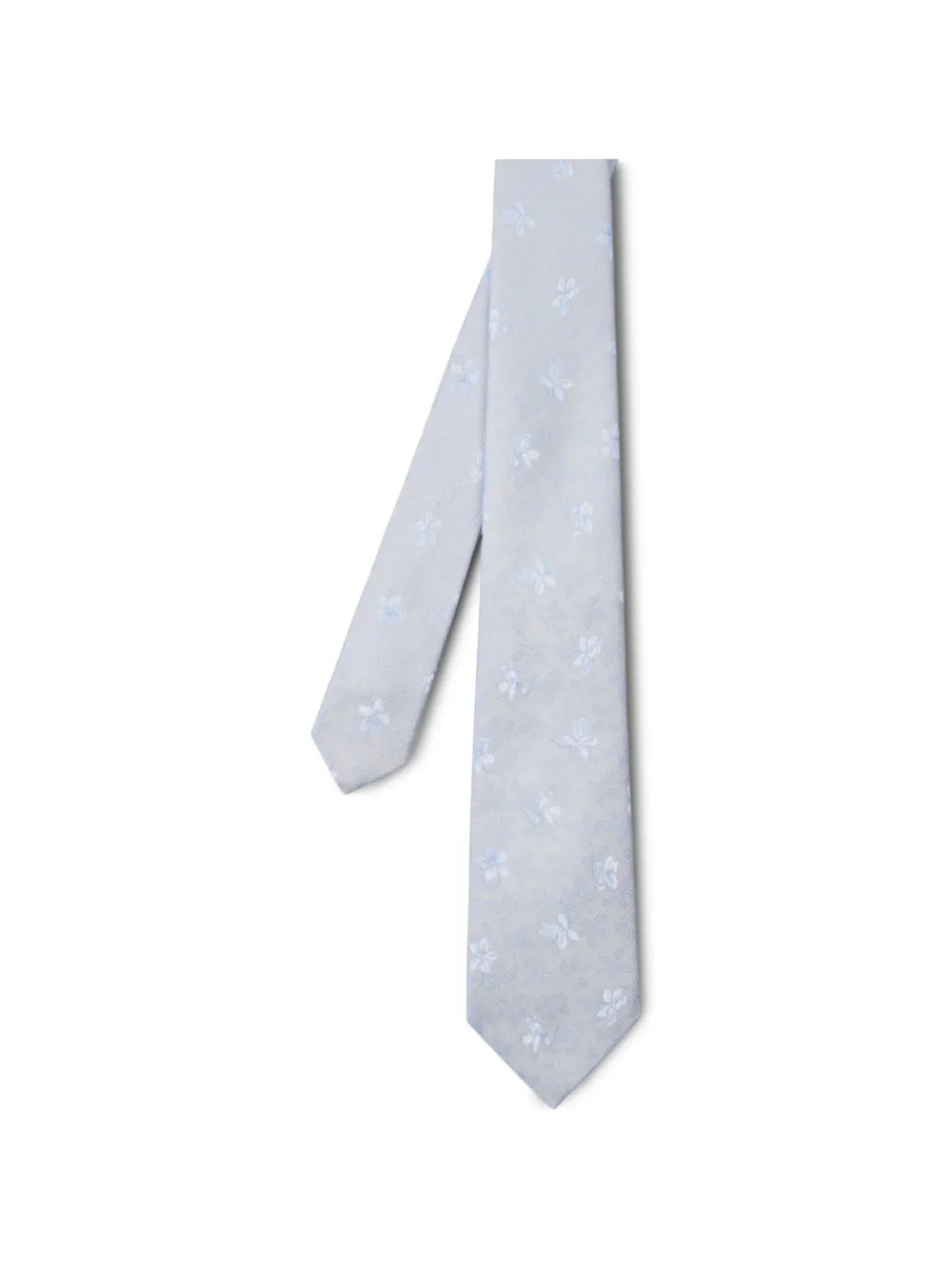 light blue tonal-floral silk tie