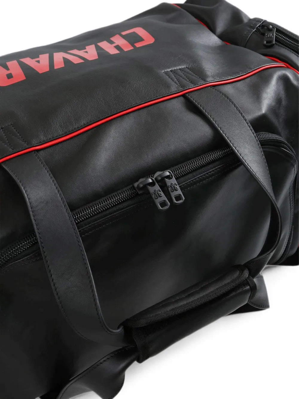 logo-print piped shoulder bag