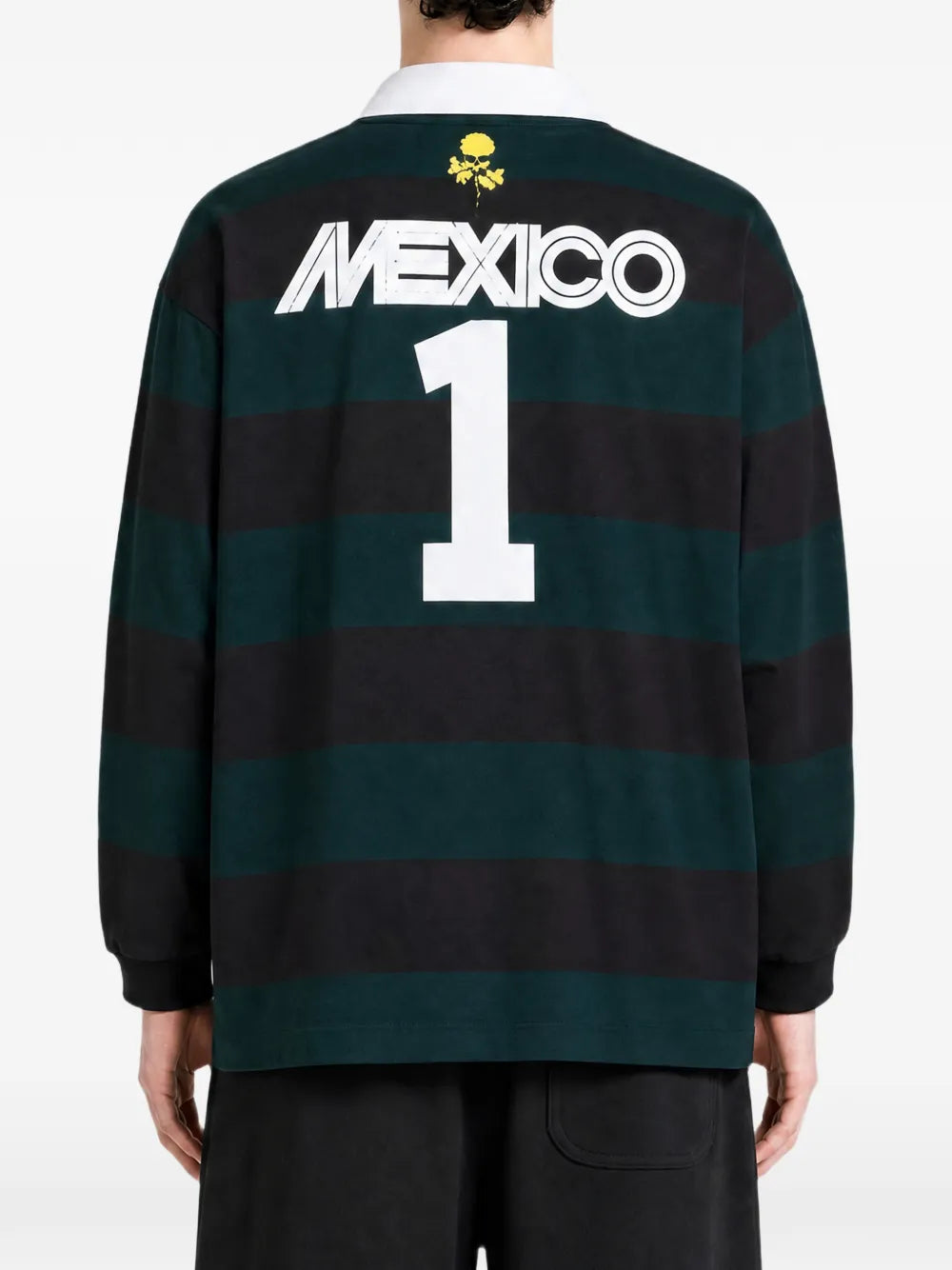 x Willy Chavarria striped long-sleeve rugby polo shirt